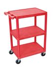 Carrinho utilitário de armazenamento Luxor Multipurpose 3 prateleiras vermelho
