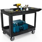 Carrinho Utilitário DWVO 114 x 64 cm, capacidade de 250 kg, 2 prateleiras, preto
