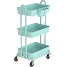 Carrinho utilitário rolante Simple Houseware, 3 camadas, turquesa