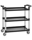 Carrinho utilitário VEVOR 500 libras de carga de plástico de 3 camadas com rodas 31,1x19,3 Carrinho utilitário VEVOR 500 libras de carga de plástico de 3 camadas com rodas 31,1x19,3