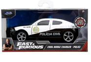 Carrinho Velozes e Furiosos Dodge Charger Policia Civil Jada