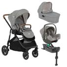 Carrinho Versatrax Moisés Bebê Conforto COM BASE ISOFIX Joie Cor: Cinza Pebble