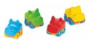 Carrinhos Baby Animal Brinquedo Corrida Infantil Com 4 Carros - Divplast