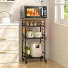 Carrito de Cocina ThreeHio con 4 Niveles y Ruedas para Microondas