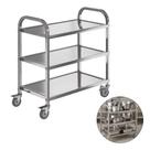 Carro Auxiliar Transporte 3 Prateleiras 70x40cm Total Inox FRG0337 Frigopro