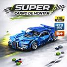 Carro Azul Montável Blocos 423 Peças Alta Qualidade Design Moderno Durável E Resistente Entrega Rápida