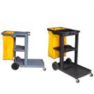 Carro Carrinho De Limpeza Multifuncional Resistente Hotel Camareira Basic Black Perfect Pro