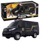 Carro Carrinho Van 26cm Polícia Iveco Daily C/ Acessórios De Polícia Brinquedo Para Crianças - Usual