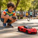 Carro Controle Remoto C/ Cabo USB Estilo La Ferrari Vermelho
