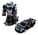 Carro da Policia Vira Robo Com Música Luzes Led Brinquedo - FUN GAME