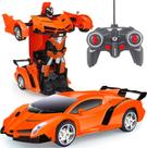 Carro de controle remoto - Transform Car Robot Rc Car Deformation Toy para crianças meninos meninas, carro transformador de controle remoto em escala 1:18 com transformação de um botão e rotação de 360 à deriva - laranja
