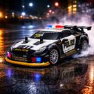 Carro de Drift Polícia Controle Remoto com Fumaça, Luz LED, Bateria Recarregável Acessórios COMPLETO