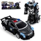 Carro de Polícia Vira Robô Brinquedo Bate e Volta C/ Som Luz Carro de Polícia Vira Robô Brinquedo Bate e Volta C/ Som Luz