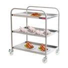 Carro de Serviço para Transporte 3 Bandejas 80x52 Inox 430 Hotéis Pousadas Restaurantes - Imeca