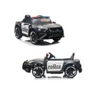 Carro Elétrico Infantil 12V Policia Carrinho Motorizado Luzes e Som Passeio Automático Pedal Controle Remoto Bivolt Viatura Farol Mini Veículo