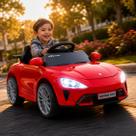 Carro Elétrico Infantil 12V ZU7 Vermelho Zippy Toys Controle Remoto LED Som Portas Frente E Ré Infantil