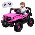 Carro Elétrico Jipe Off Road 12V Controle Remoto Rosa Com Luz E Som - Zippy Toys