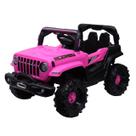 Carro Elétrico Jipe Rosa Infantil Veículo A Bateria 12v Carrinho Com Controle Remoto
