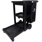 Carro Funcional América Black com Tampa Simples BRALIMPIA