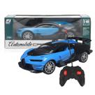 Carro Mini Miniatura Bugatti Chiron Controle Remoto 1 Por 16 4 Funções Com Luz