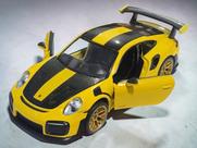 Carro Miniatura Metal Porsche 911 RS Amarelo 1:32 Action Som