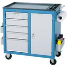 Carro Para Ferramentas Marcon Cr-15 Com 5 Gavetas Em Metal Porta De Aço Azul E Cinza 800 Mm X 450