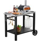 Carro para Parrilla QuliMetal de Acero Inoxidable con Doble Repisa 33.521