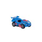 Carro Transforma Vira Robô Dinossauro Bate Volta Som Luz Carrinho de Brinquedo Musica (Azul)