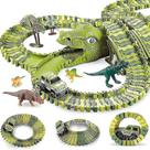 Carros de brinquedo Dinosaur Track com 200 peças de pista flexível, 6 dinossauros Carros de brinquedo Dinosaur Track com 200 peças de pista flexível, 6 dinossauros