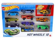 Carros e caminhões de brinquedo Hot Wheels, pacote com 10 veículos em escala 1:64 Carros e caminhões de brinquedo Hot Wheels, pacote com 10 veículos em escala 1:64