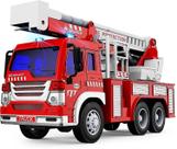 Carros inerciais de brinquedo de caminhão de bombeiros com luzes e sons para crianças