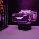 Carros LED 3D com luz noturna Red McQueens que mudam de cor para crianças Carros LED 3D com luz noturna Red McQueens que mudam de cor para crianças