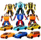 Carros transformadores de deformação de brinquedos, 6 peças, tamanho pequeno, 8 x 8 cm