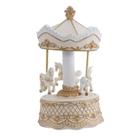 Carrossel caixa de música branco/dourado/bege - 20cm