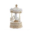 Carrossel resina natal dourado champanhe 22,9x12,5 florarte