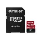 Cartão 512GB Micro SDXC com Adaptador SD, Classe 10 U3, Velocidade até 100MB/s, Patriot Ep Series Cartão 512GB Micro SDXC com Adaptador SD, Classe 10 U3, Velocidade até 100MB/s, Patriot Ep Series