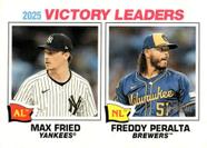 Cartão colecionável de beisebol Topps Heritage 2026 Freddy Peralta Max Fried Cartão colecionável de beisebol Topps Heritage 2026 Freddy Peralta Max Fried