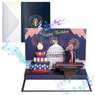 Cartão comemorativo BTEBTAI Pop Up Trump Birthday com luz e som