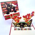 Cartão comemorativo Crazytops Black Cat 3D Pop-Up Xmas