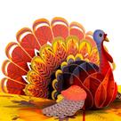 Cartão comemorativo Paper Love 3D Thanksgiving Turkey Pop Up