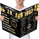 Cartão de Aniversário Jumbo 28 Anos Preto e Dourado Retrô FOBELEC