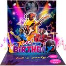 Cartão de aniversário musical com LED mountova Rock Band Dog 15,5 cm Cartão de aniversário musical com LED mountova Rock Band Dog 15,5 cm