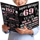 Cartão de Aniversário VivaGem 69 Anos Jumbo Retrô 36 x 56 cm Cartão de Aniversário VivaGem 69 Anos Jumbo Retrô 36 x 56 cm