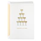 Cartão de casamento Hallmark Signature Champagne 13 x 18 cm