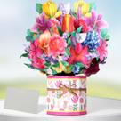 Cartão de felicitações Tidponra com flores 3D pop-up 23 x 22 cm