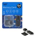 Cartão De Memória 64gb + Adaptdor Sd + Pen Drive Altomex