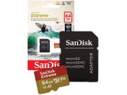 Cartão de Memória 64GB Micro SD SanDisk 10 - com Adaptador SD Extreme