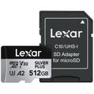 Cartão de memória Lexar 512GB Professional Silver Plus microSDXC