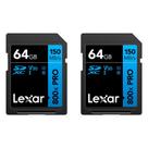 Cartão De Memória Lexar 64gb Sdxc Uhs-i Blue Series 800x - 2 Unidades