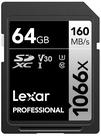 Cartão de memória Lexar Professional 1066x 64GB SDXC UHS-I V30 Cartão de memória Lexar Professional 1066x 64GB SDXC UHS-I V30